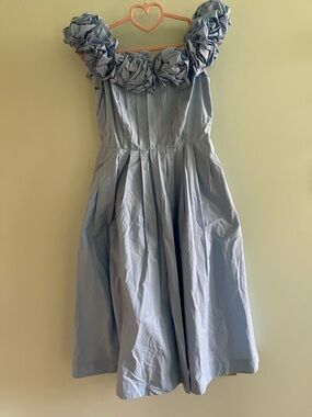 Maeve by Anthropologie Light Blue Corina Off Shoulder Long Dress Sz M